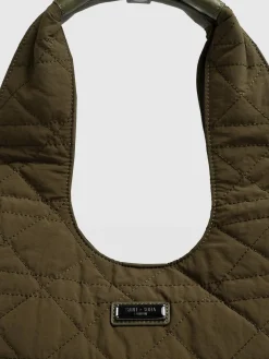 New Saint and Sofia Quilted Stella Shoulder Tote Bag - Khaki