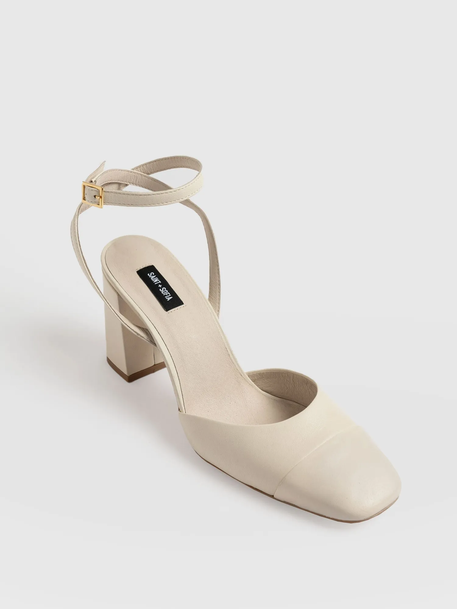 Discount Saint and Sofia Rayner Cap Toe Heel - Cream