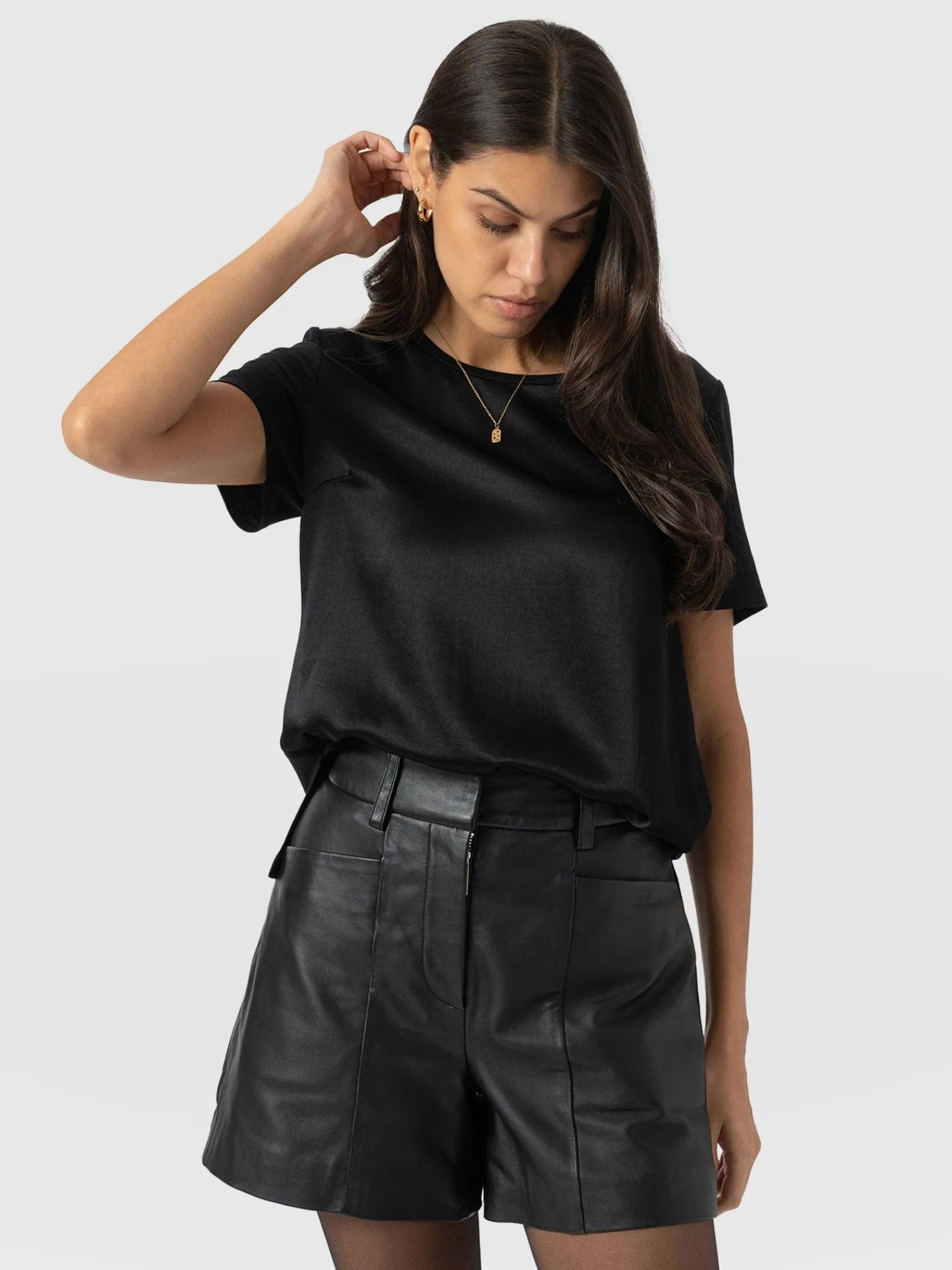 Clearance Saint and Sofia Rayner Contrast Tee - Black