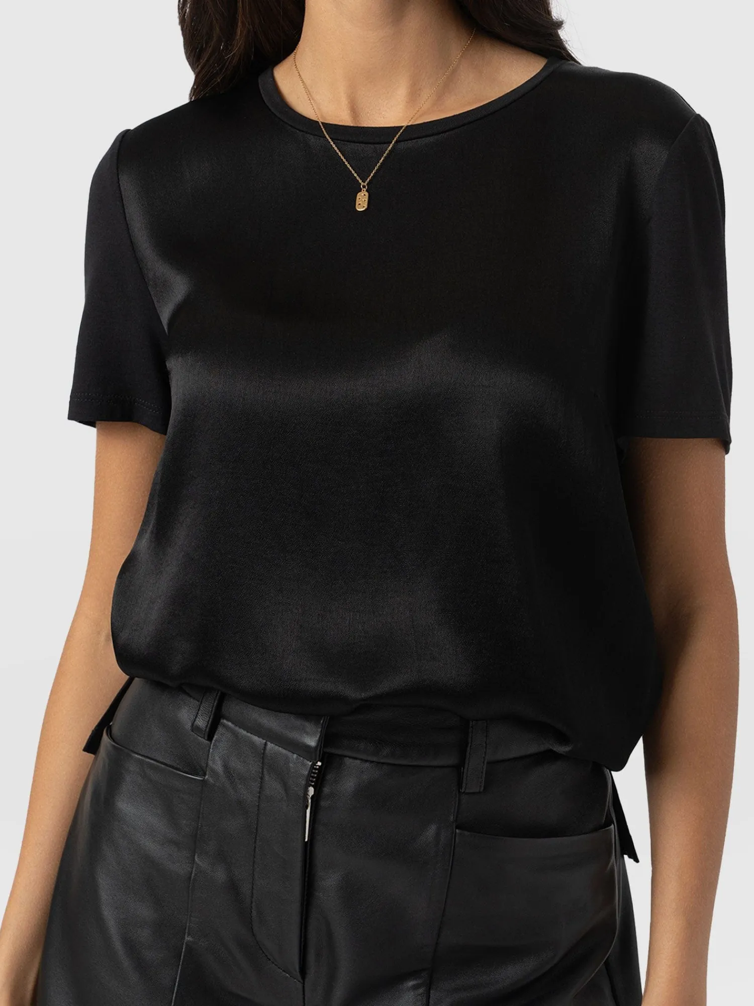 Clearance Saint and Sofia Rayner Contrast Tee - Black