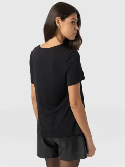 Clearance Saint and Sofia Rayner Contrast Tee - Black