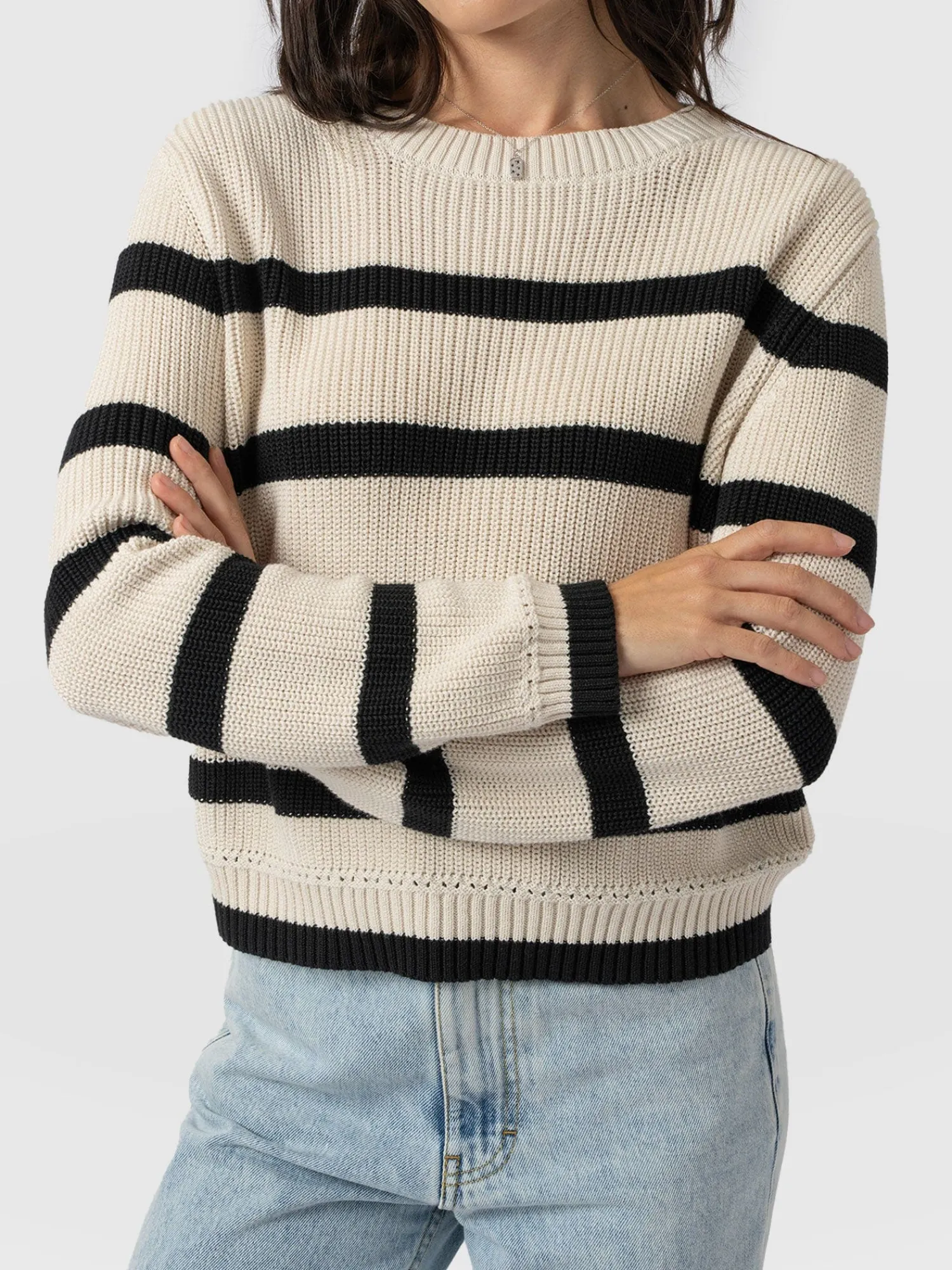 Discount Saint and Sofia Remy Crop Jumper - Stripe
