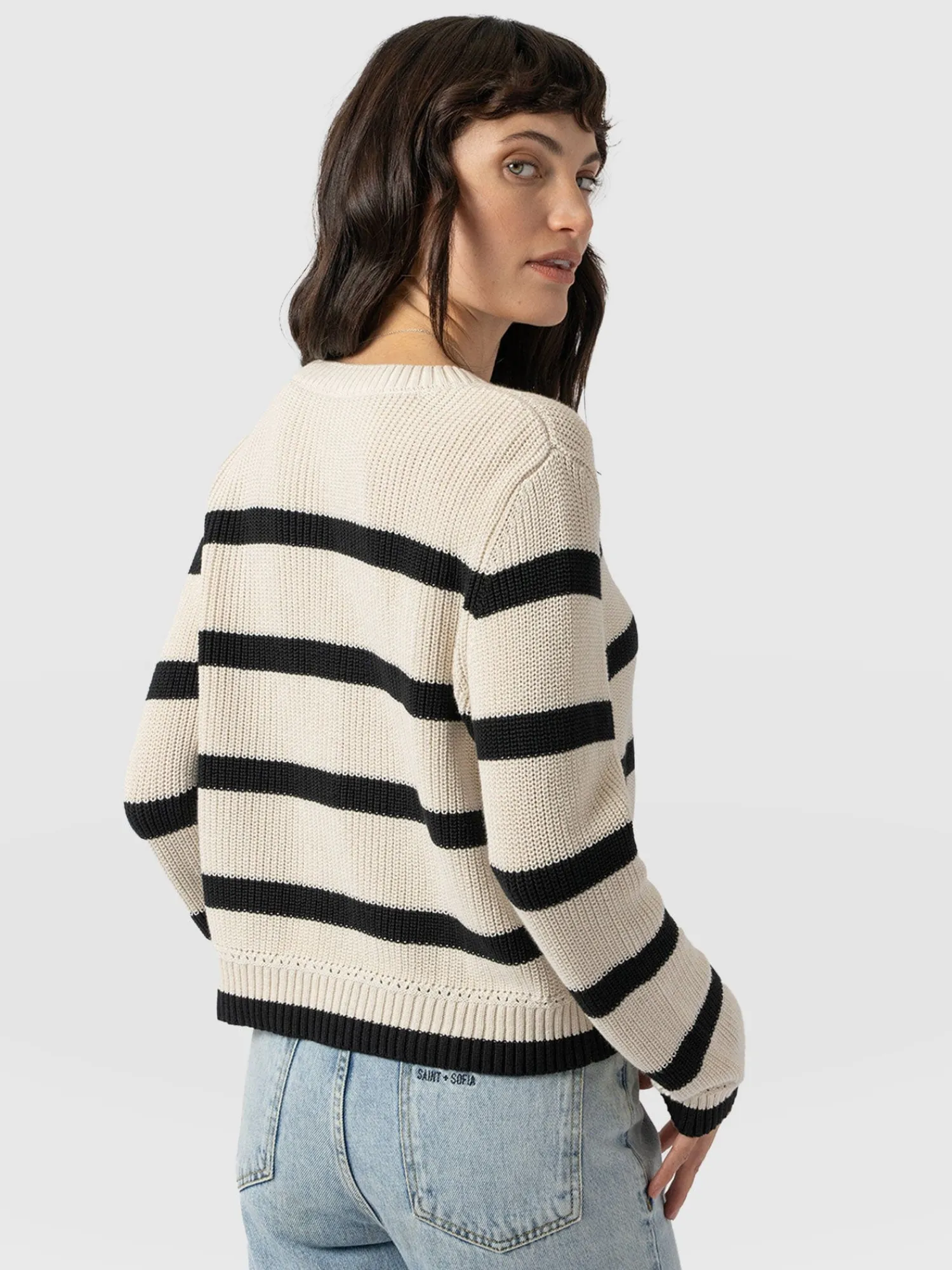 Discount Saint and Sofia Remy Crop Jumper - Stripe