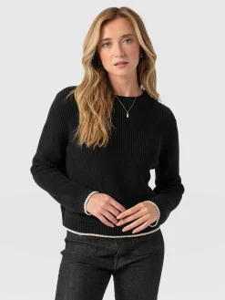 Sale Saint and Sofia Remy Crop Sweater - Black