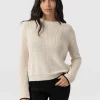 New Saint and Sofia Remy Crop Sweater - Cream