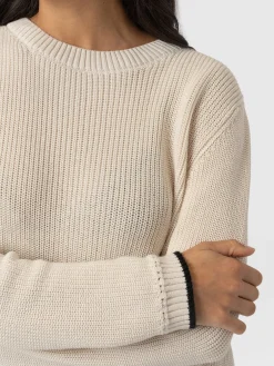 New Saint and Sofia Remy Crop Sweater - Cream