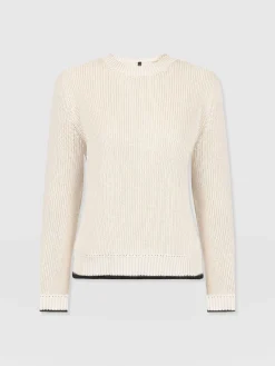 New Saint and Sofia Remy Crop Sweater - Cream