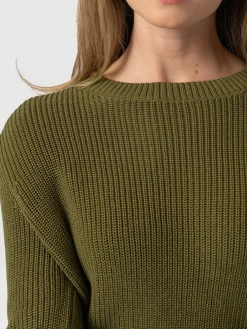 Fashion Saint and Sofia Remy Crop Sweater - Khaki