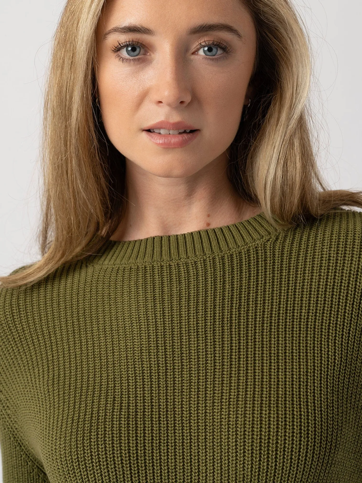 Fashion Saint and Sofia Remy Crop Sweater - Khaki
