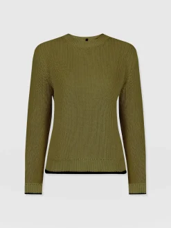 Fashion Saint and Sofia Remy Crop Sweater - Khaki