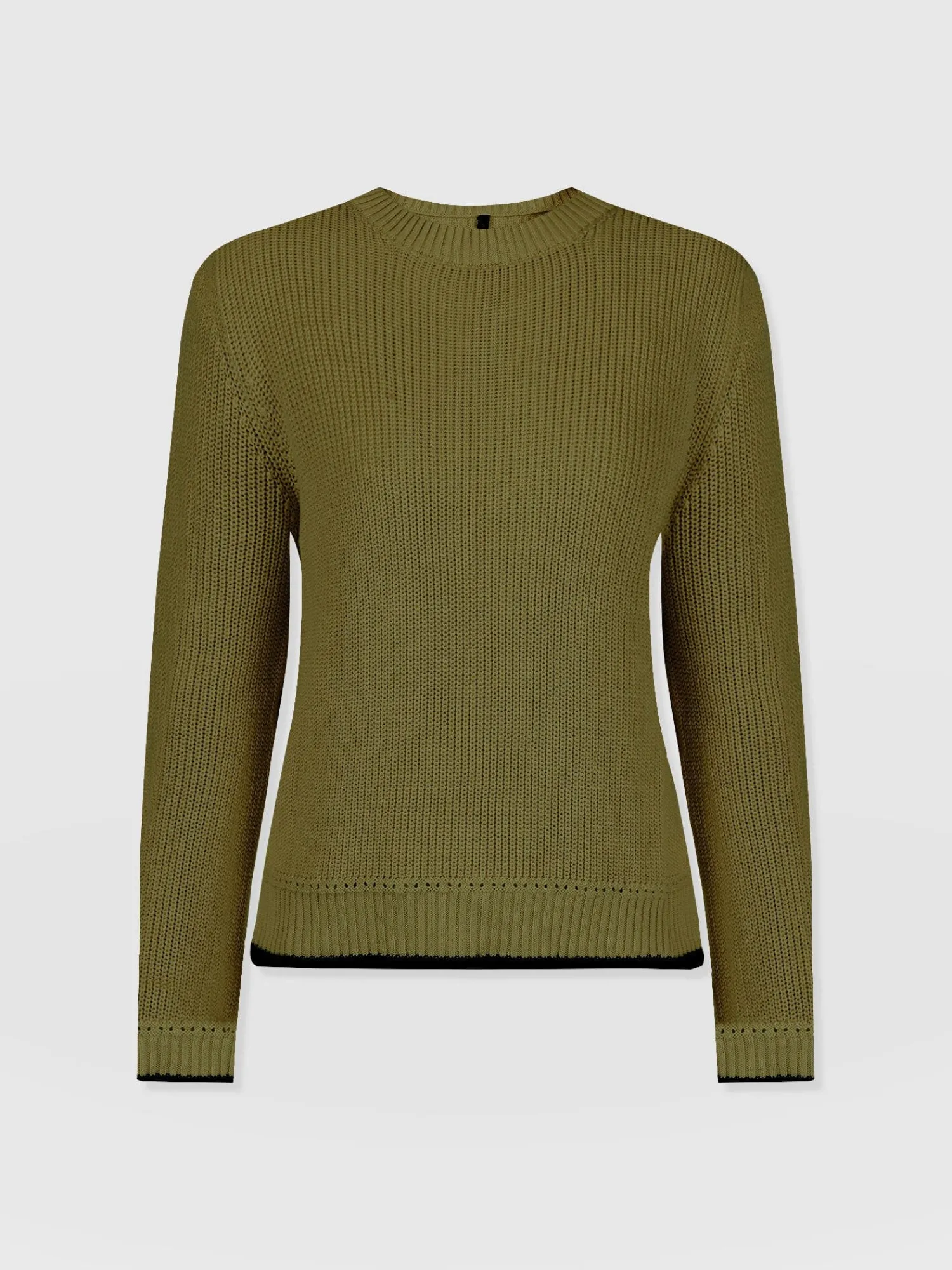 Fashion Saint and Sofia Remy Crop Sweater - Khaki