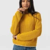 Fashion Saint and Sofia Remy Crop Sweater - Yellow