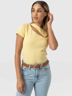 Sale Saint and Sofia Reveal Tee - Yellow