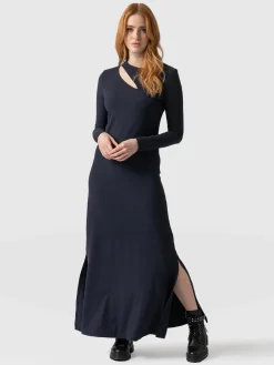 Clearance Saint and Sofia Reveal Viscose Runway Dress - Navy