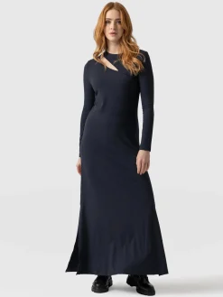 Clearance Saint and Sofia Reveal Viscose Runway Dress - Navy