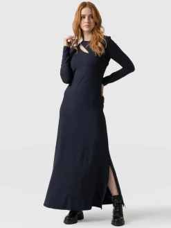 Clearance Saint and Sofia Reveal Viscose Runway Dress - Navy