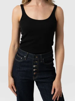 New Saint and Sofia Rib Cami - Black