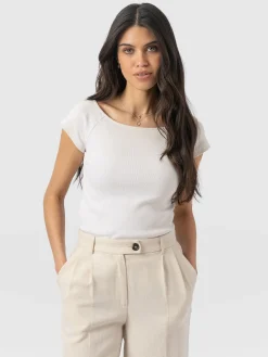 Clearance Saint and Sofia Riviera Tee - Cream