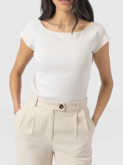 Clearance Saint and Sofia Riviera Tee - Cream