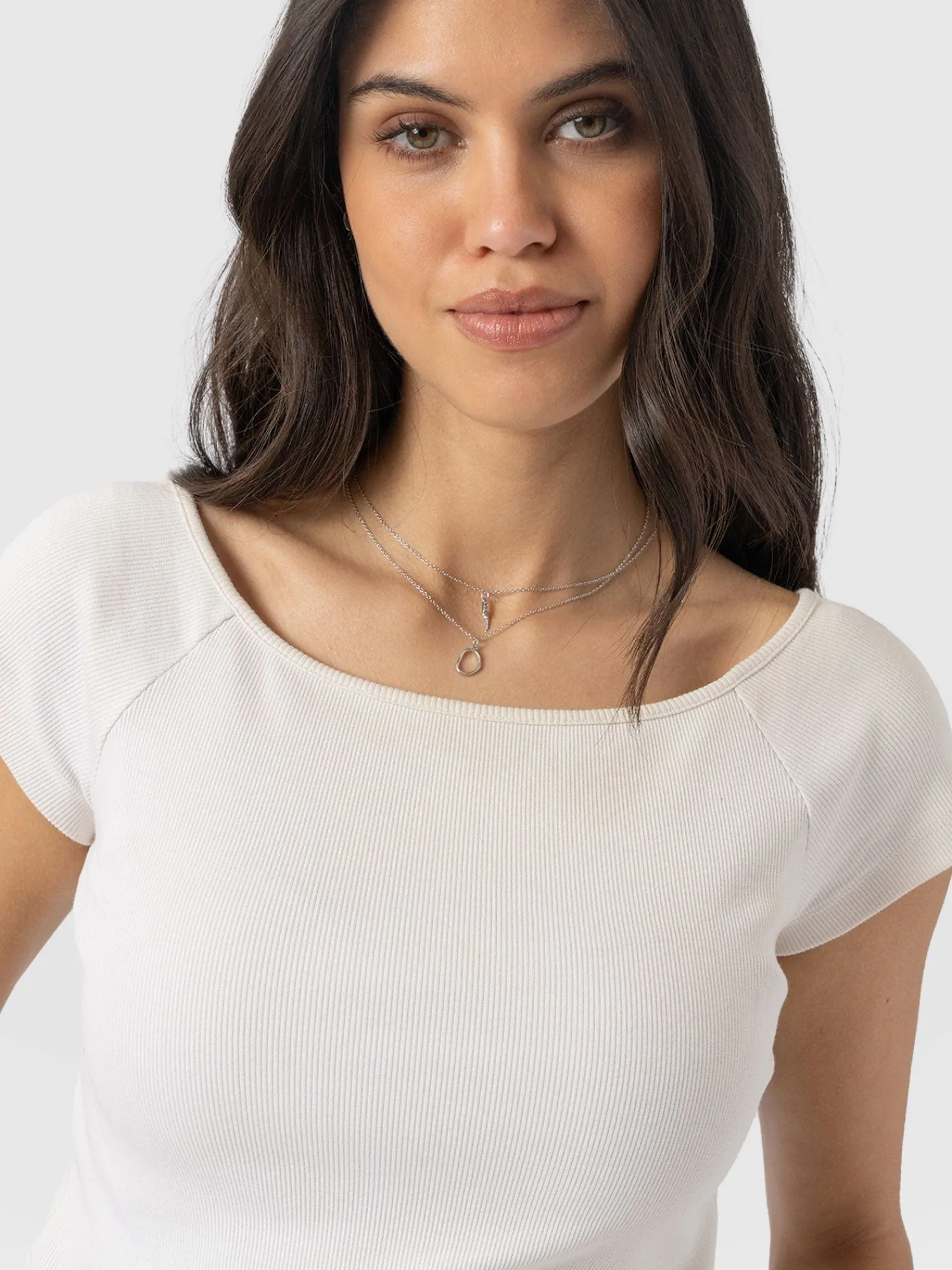 Clearance Saint and Sofia Riviera Tee - Cream