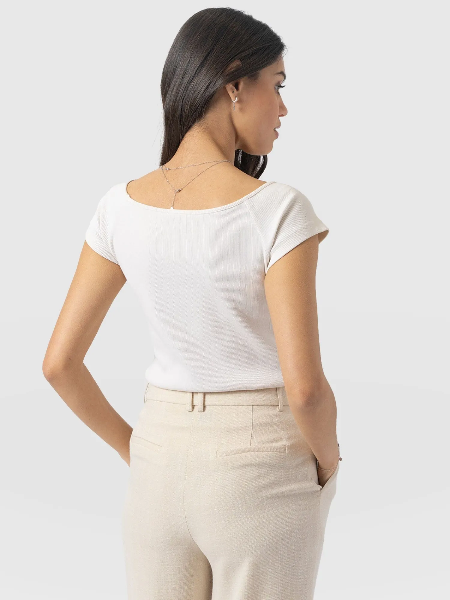 Clearance Saint and Sofia Riviera Tee - Cream