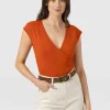 Discount Saint and Sofia Rosa Wrap Tee - Amber