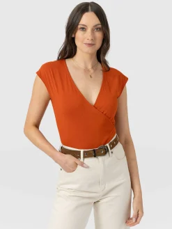 Discount Saint and Sofia Rosa Wrap Tee - Amber