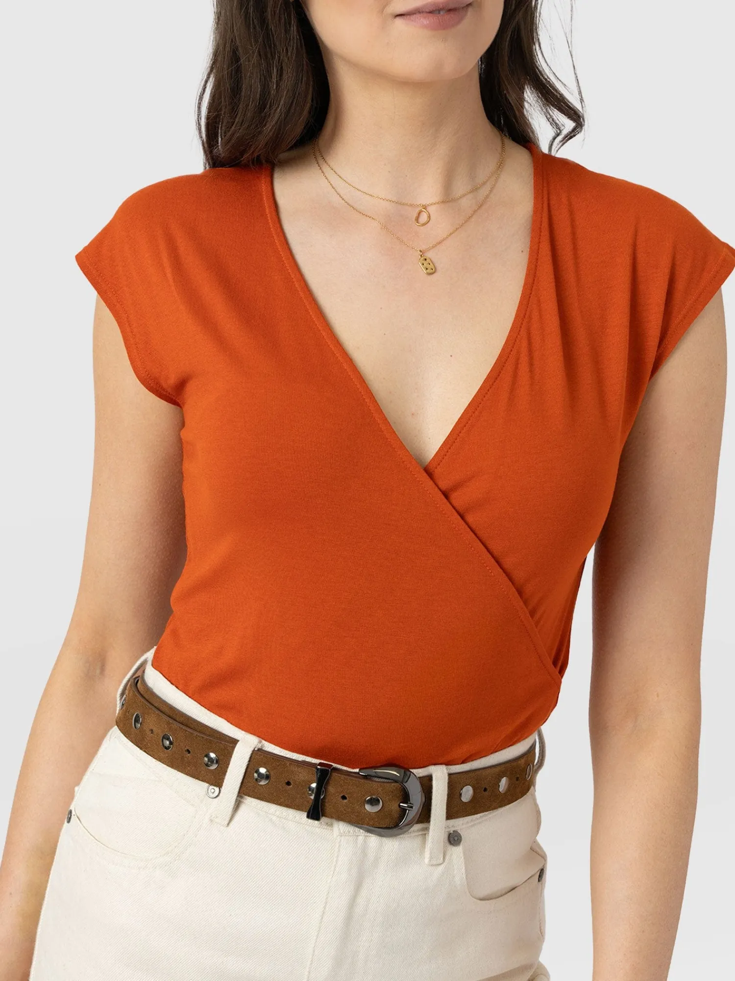 Discount Saint and Sofia Rosa Wrap Tee - Amber