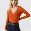 Outlet Saint and Sofia Rosa Wrap Tee Long Sleeve - Amber