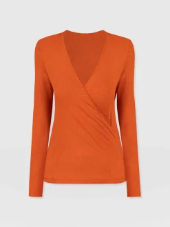 Outlet Saint and Sofia Rosa Wrap Tee Long Sleeve - Amber