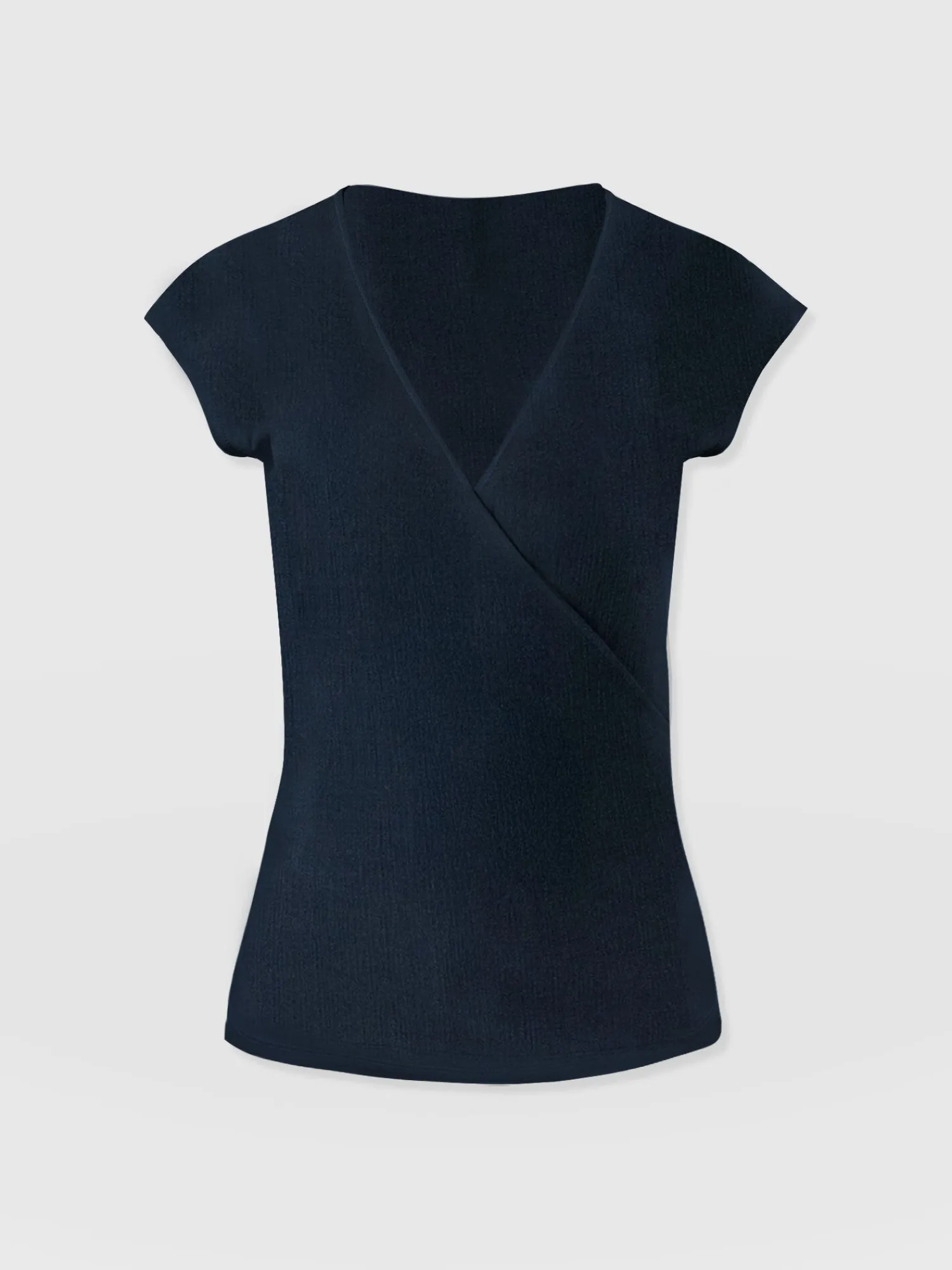 Discount Saint and Sofia Rosa Wrap Top - Navy Textured