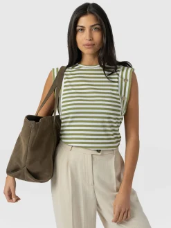 Outlet Saint and Sofia Rowan Tee - Green Stripe