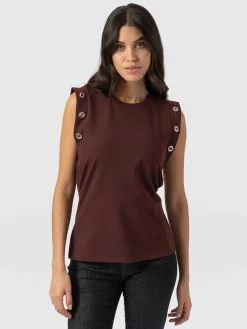 Hot Saint and Sofia Rowan Tee - Maroon Eyelet