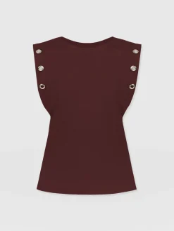 Hot Saint and Sofia Rowan Tee - Maroon Eyelet