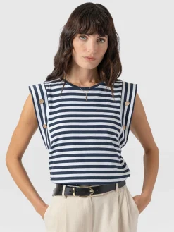 Discount Saint and Sofia Rowan Tee - Navy Stripe