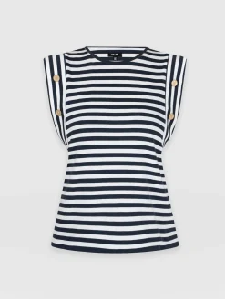 Discount Saint and Sofia Rowan Tee - Navy Stripe