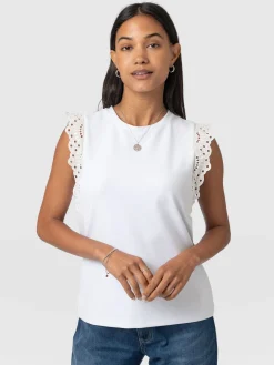 Clearance Saint and Sofia Rowan Tee - White Broderie