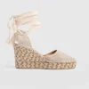 Outlet Saint and Sofia Rowe Espadrille Tie Wedges - Cream