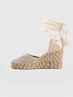Outlet Saint and Sofia Rowe Espadrille Tie Wedges - Cream