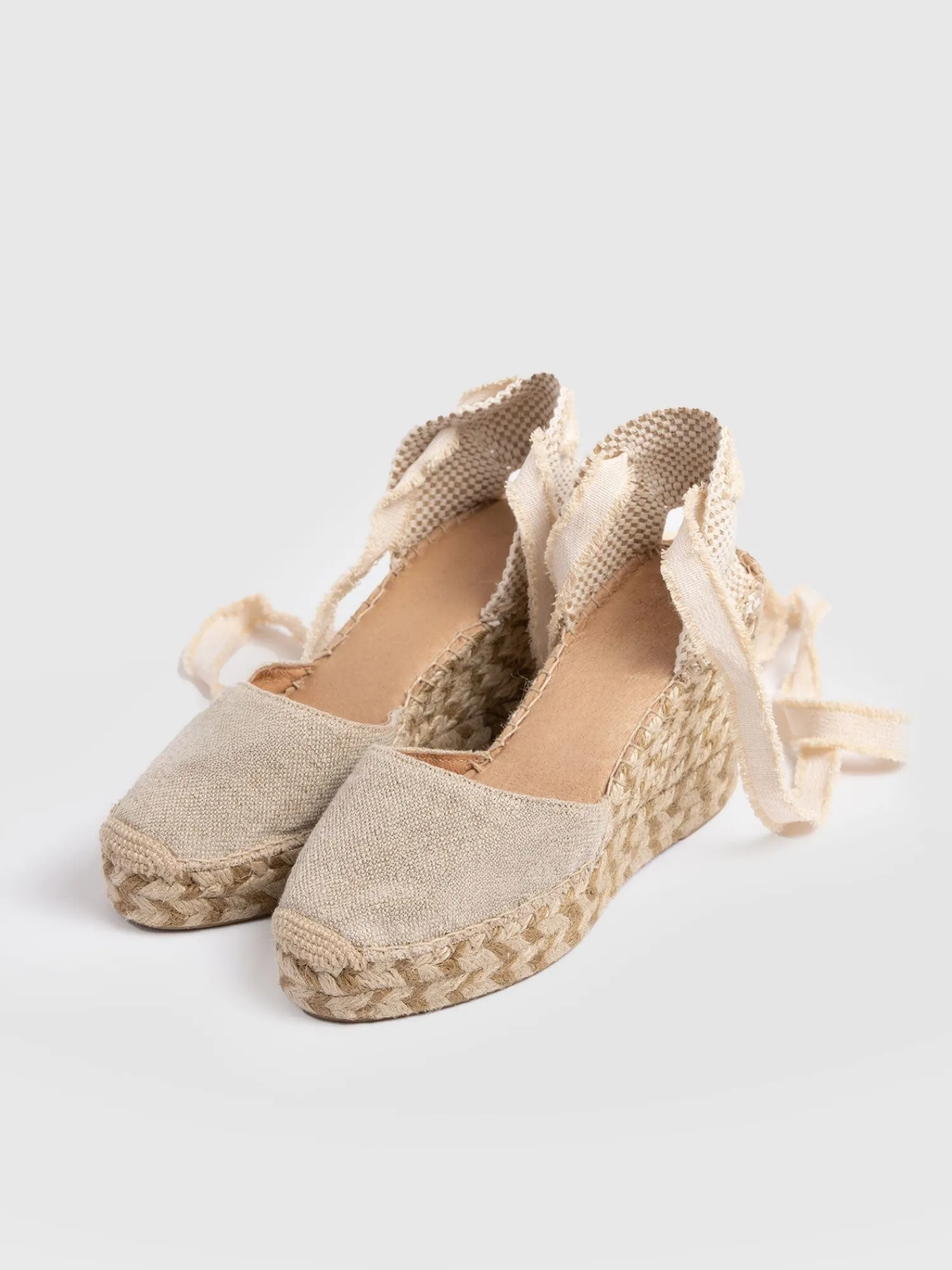 Outlet Saint and Sofia Rowe Espadrille Tie Wedges - Cream