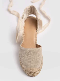 Outlet Saint and Sofia Rowe Espadrille Tie Wedges - Cream