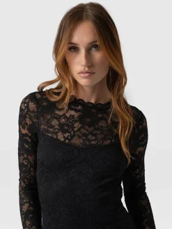 Sale Saint and Sofia Runway Lace Dress - Black