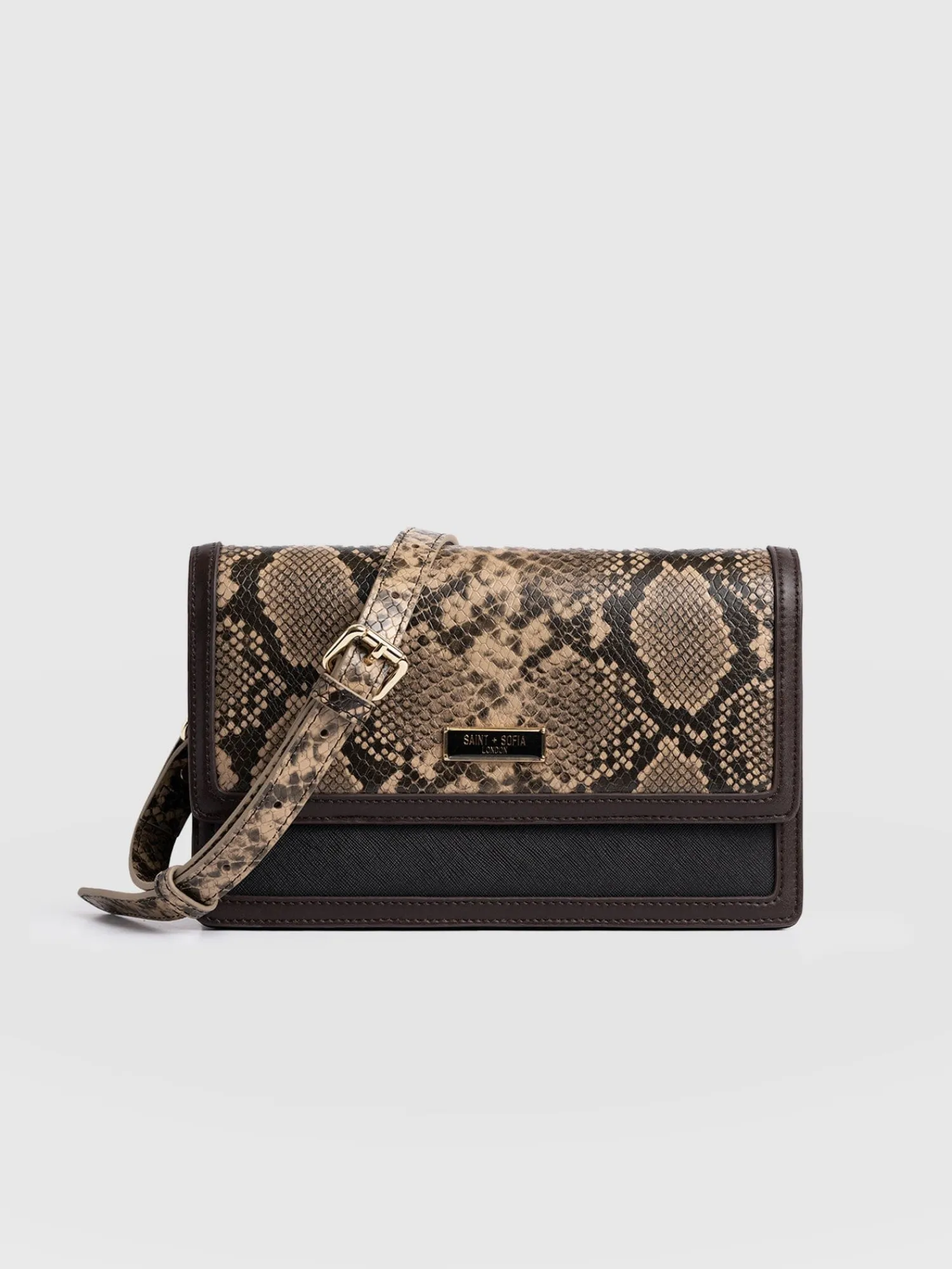 Hot Saint and Sofia Rylee Cross Body Bag - Brown Snake