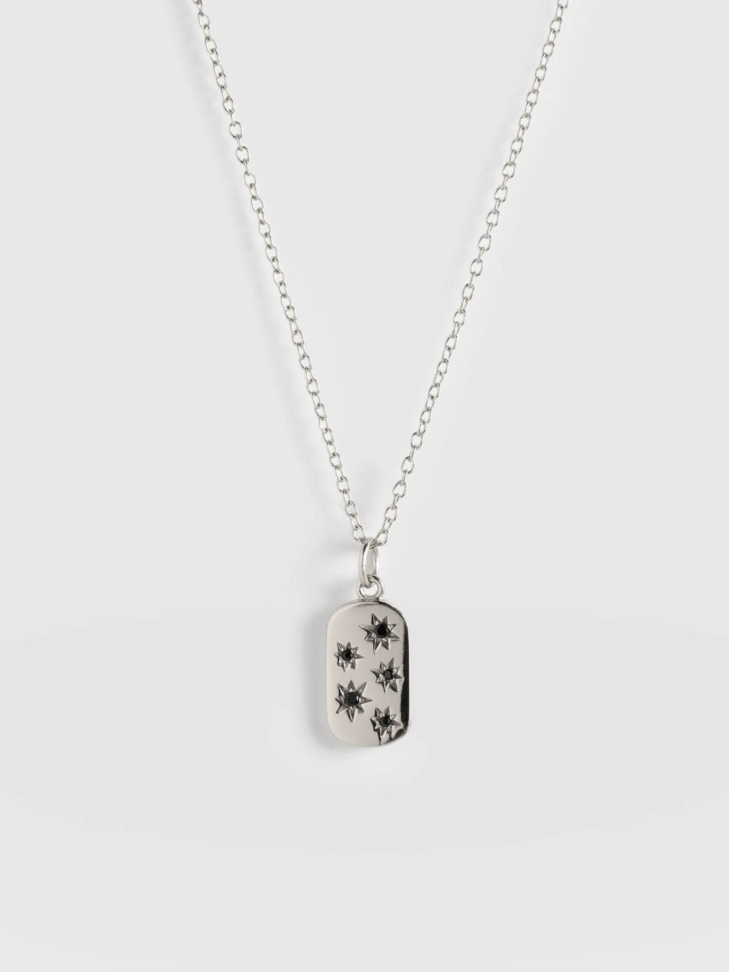 Best Saint and Sofia Scatter Star Charm Necklace - Silver/Black