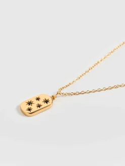 Hot Saint and Sofia Scatter Star Charm Necklace - Gold/Black