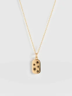 Hot Saint and Sofia Scatter Star Charm Necklace - Gold/Black
