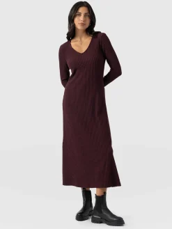 Clearance Saint and Sofia Sienna Dress - Burgundy