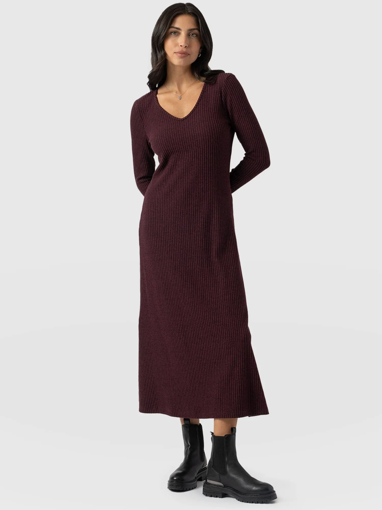 Clearance Saint and Sofia Sienna Dress - Burgundy