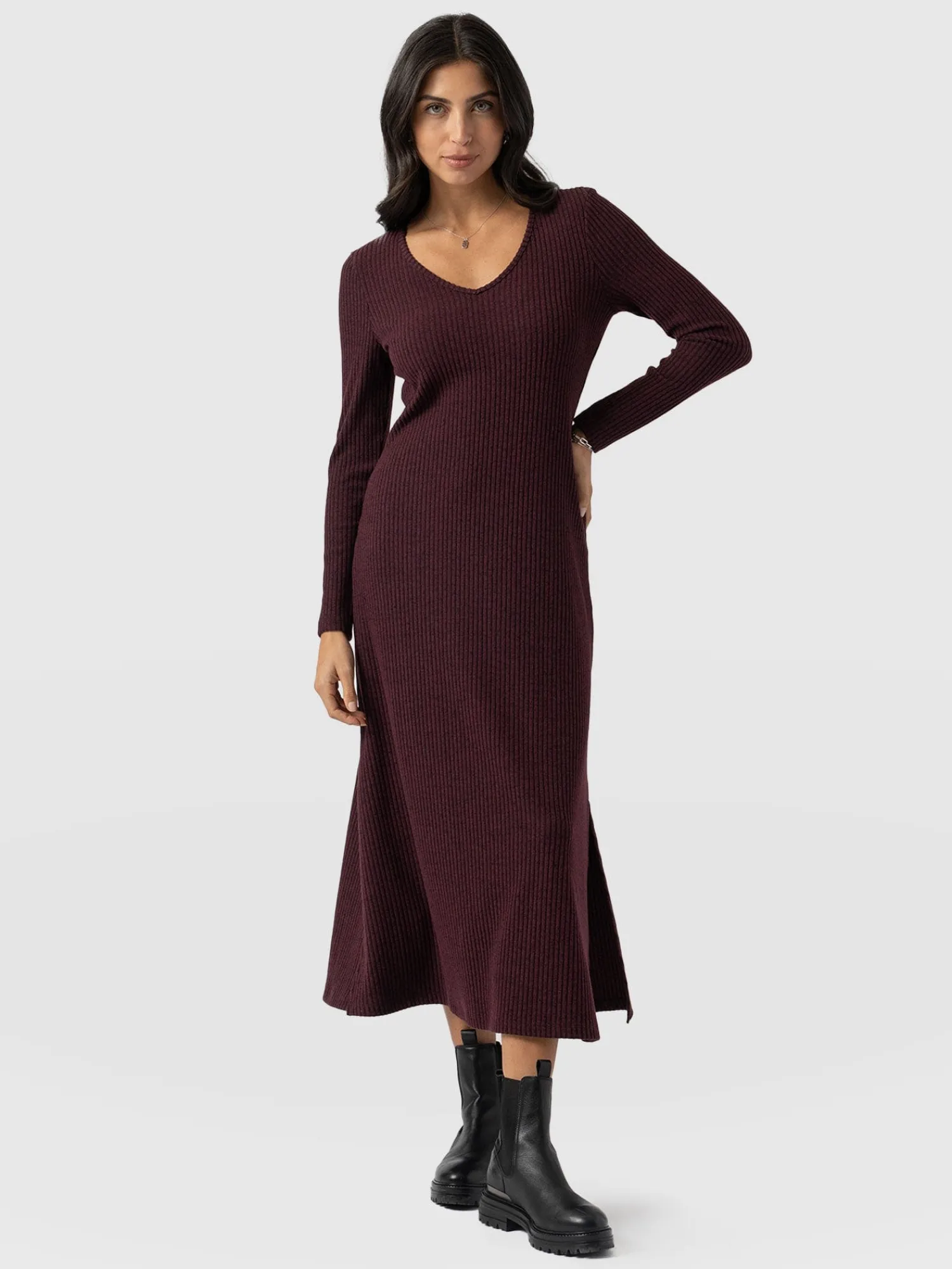 Clearance Saint and Sofia Sienna Dress - Burgundy
