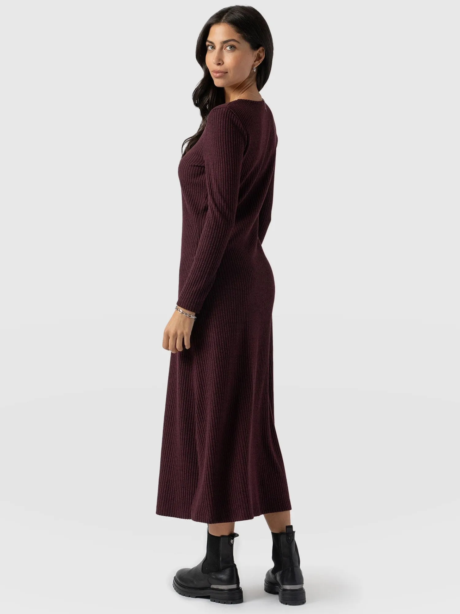 Clearance Saint and Sofia Sienna Dress - Burgundy